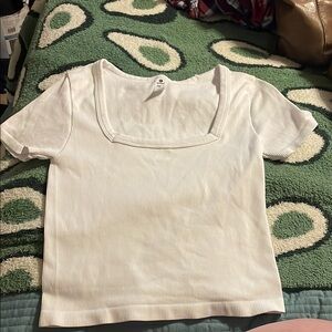 90‎ Degree By Reflex White Short Sleeve Ribbed Tee M Basic Casual Workout Beach